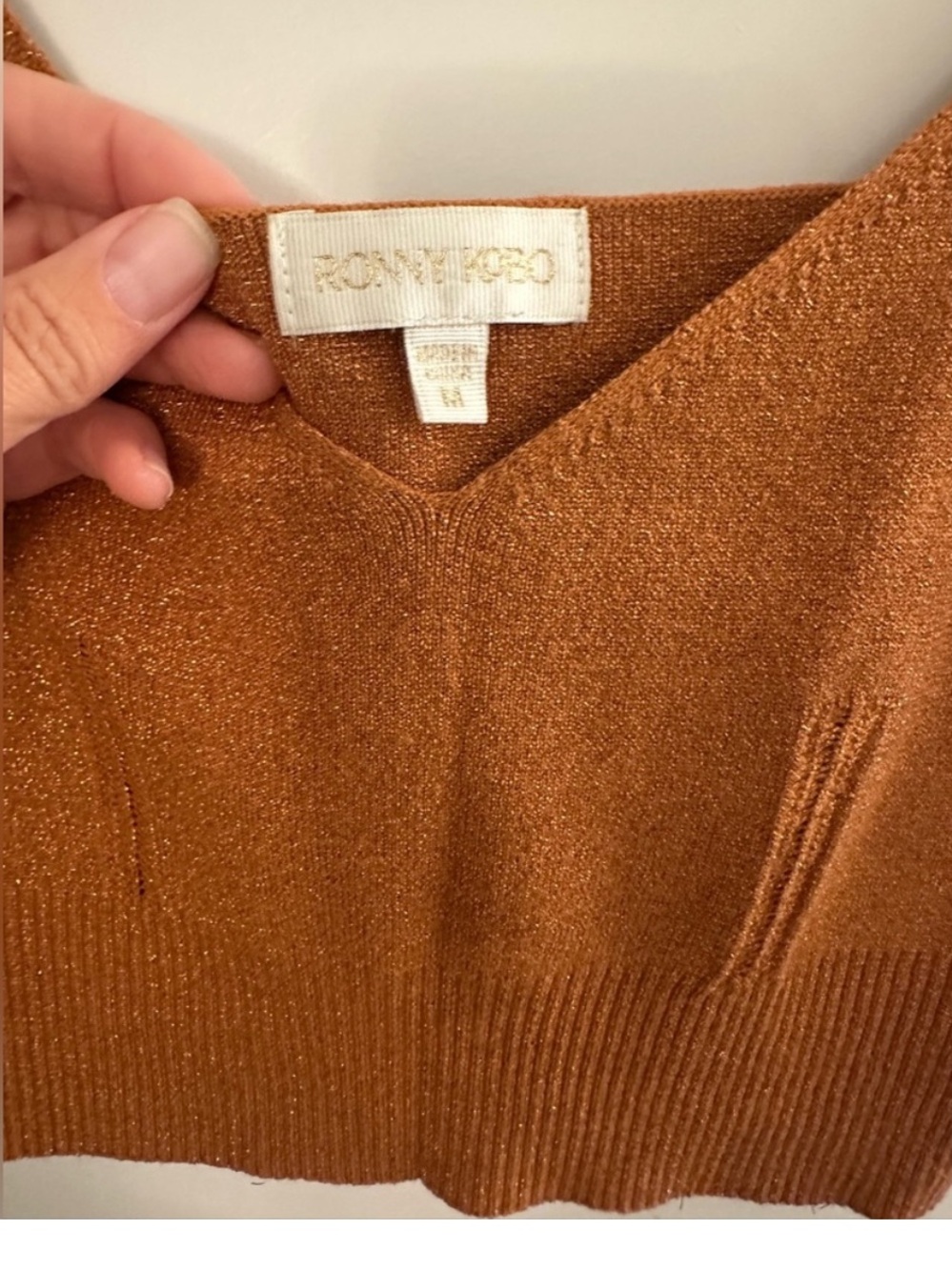 Ronny Kobo Laney Ribbed Knit Midi Skirt and Tank in Burnt Orange Size Medium - Picture 7 of 7